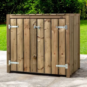Abri pour poubelles 2x 240 litres 133,5x87,5x119cm Bois imprégné