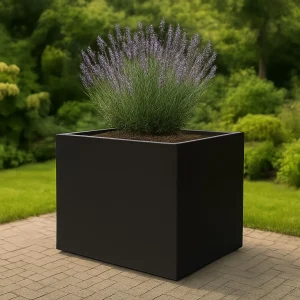Jardinière en polyester GARDRA 100x75x80 cm - Noir de jais (RAL 9005)