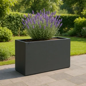 Jardinière en polyester GARDRA 110x30x67 cm - Noir-gris (RAL 7021)