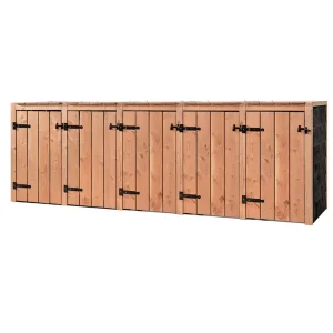 Abri poubelle Lara 5x240 litres 339x87,5x119 cm en bois Douglas