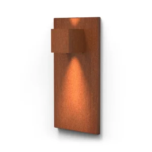 Applique murale d'extérieur en acier Corten Cuber 2x25x50cm (PxLxH)
