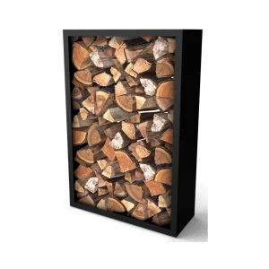 Abri à bois en acier sans paroi arrière 100 x 38,5 x 150 cm