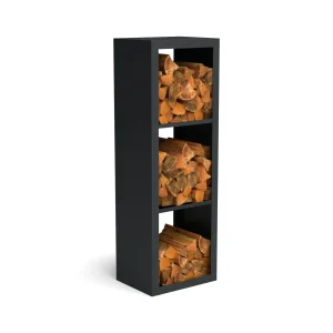 Abri à bois en acier à 3 compartiments 50 x 38,5 x 150 cm