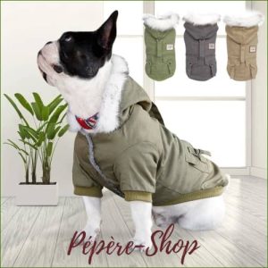 Manteau chaud avec capuche en fourrure pour chiens