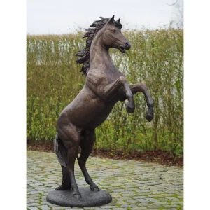 Sculpture en bronze Cheval cabré 183 cm brut 185x65x120cm (HxLxL)