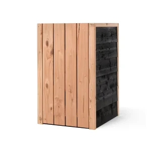 Panneau arrière pour 1 conteneur de 240 litres 73 x 88 x 119 cm Bois Douglas Noir